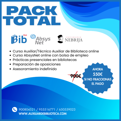 Pack Total Academia Auxiliar de Biblioteca