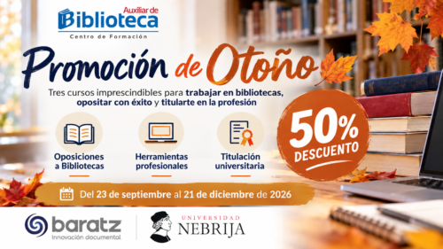 Promoción de Otoño 2026 en Academia Auxiliar de Biblioteca